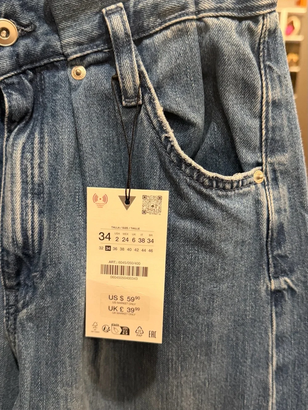 Zara Light Blue Wide-Leg Jeans